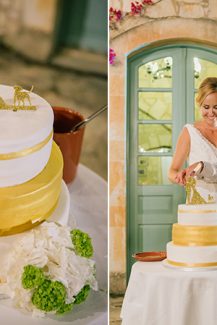 Μοντερνα τουρτα σε κιτρινη – λευκη αποχρωση