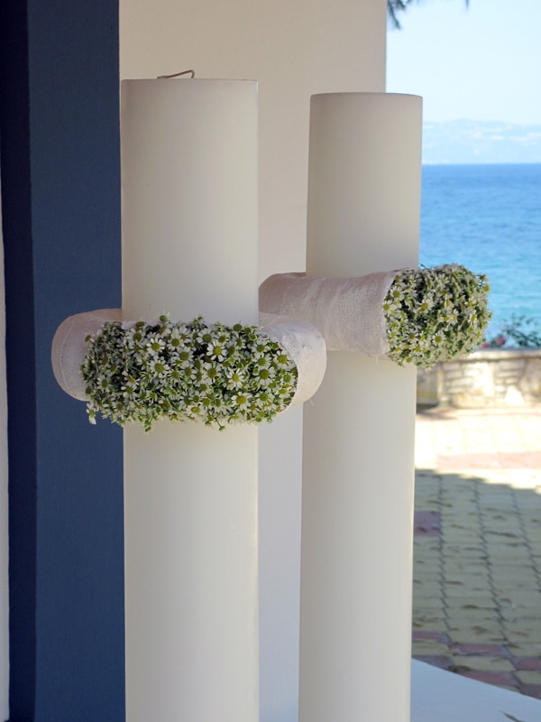 Στολισμος λαμπαδας με χαμομηλι