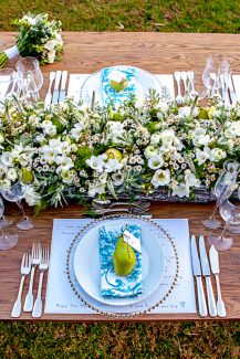 Στολισμος γαμου με χρωμα τιρκουαζ