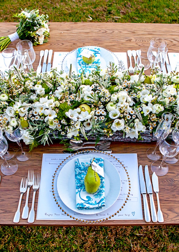 Στολισμος γαμου με χρωμα τιρκουαζ