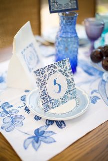 Μοντέρνα αρίθμηση τραπεζιών σε μπλε χρώμα