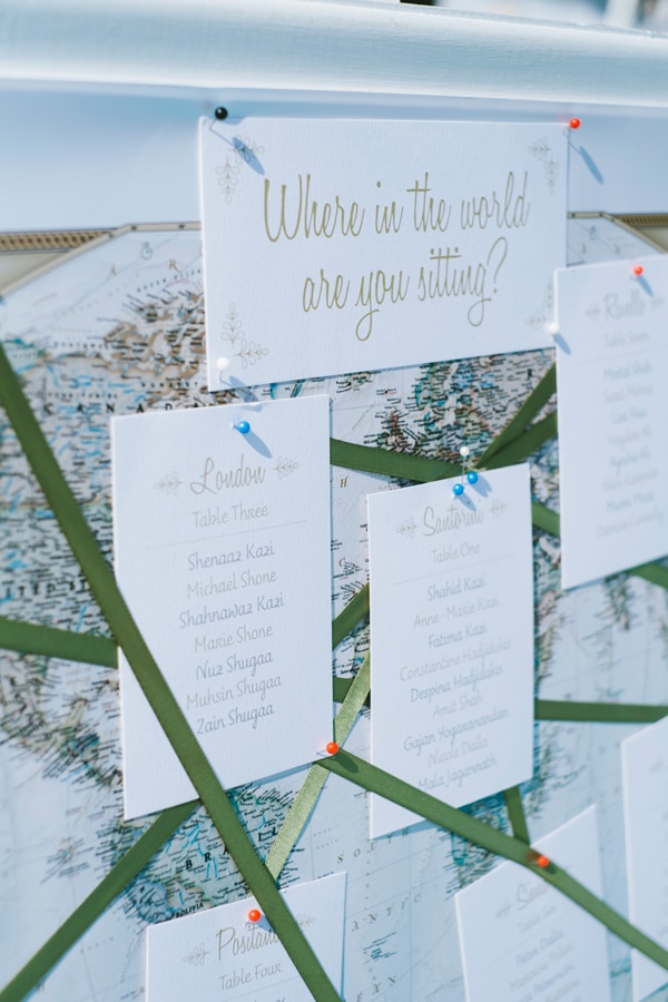 Destination wedding seating chart