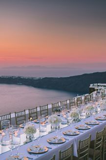 Διακοσμηση δεξιωσης στη Σαντορινη