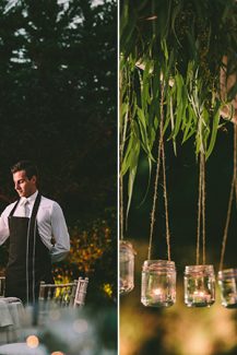 Διακοσμηση γαμου με κρεμαστα βαζακια