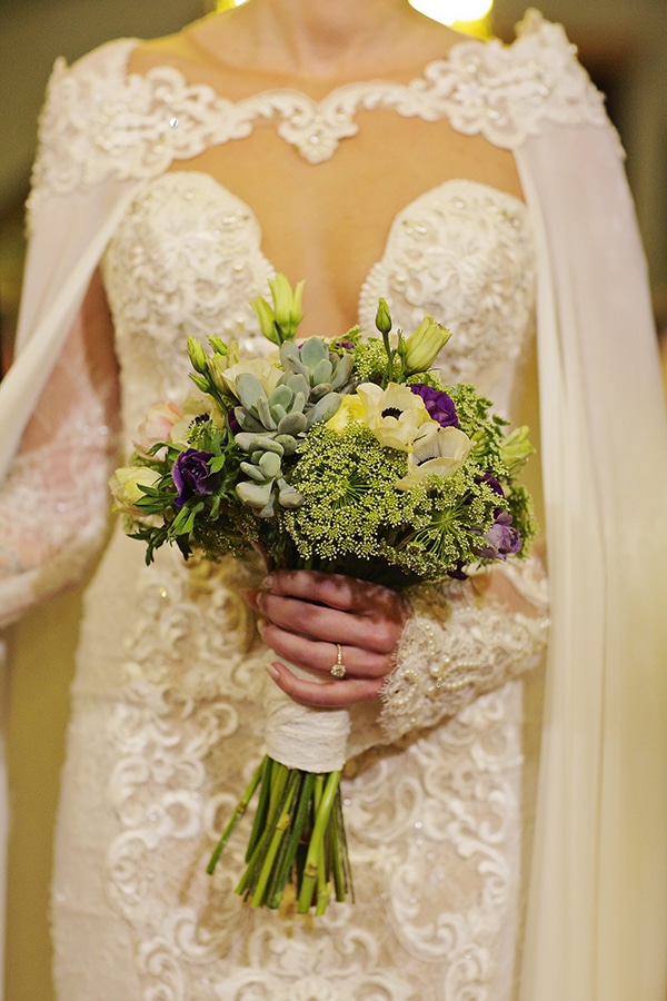 Χειμερινή νυφική ανθοδέσμη με ανεμώνες