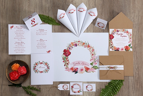 Φλοραλ προσκλητηρια γαμου