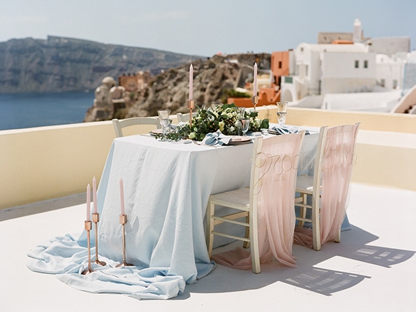 Pink and rose gold διακοσμηση τραπεζιου