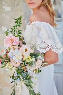 Boho νυφική ανθοδέσμη