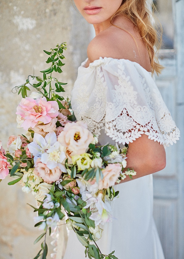 Boho νυφική ανθοδέσμη