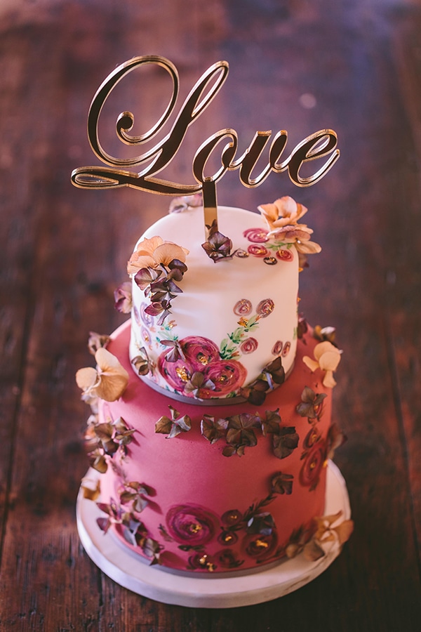 Hand painted γαμηλια τουρτα