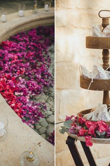 Υπεροχος στολισμος γαμου με μπουκαμβιλιες σε φουξι χρωμα