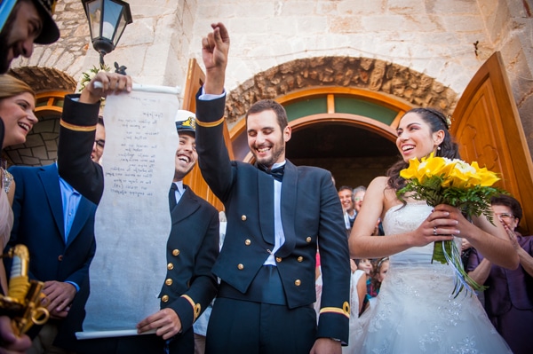 Νυφική ανθοδέσμη με κίτρινες κάλλες