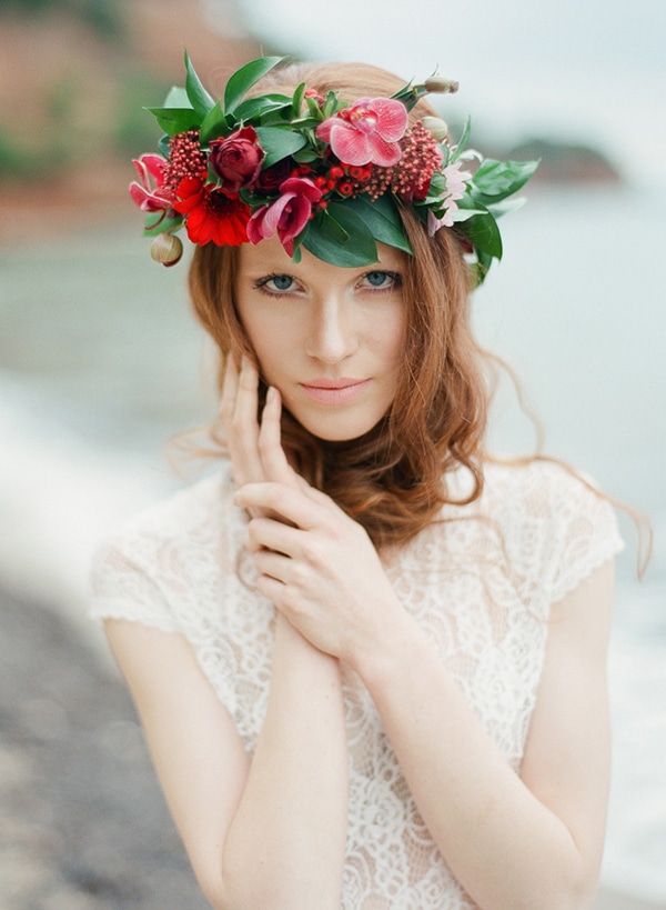 Στεφανι με φυσικα λουλουδια