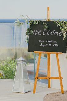 Blackboard wedding sign