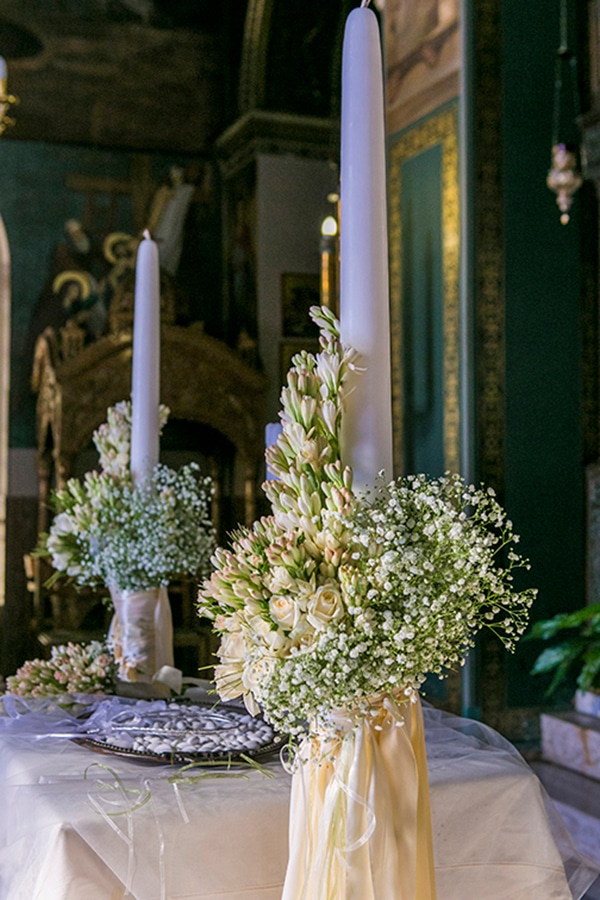 Στολισμος λαμπαδων εκκλησιας με baby breath