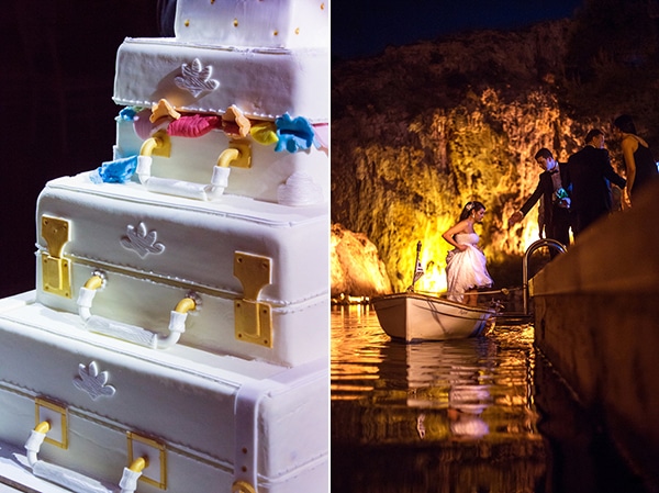 Πρωτοτυπη τουρτα γαμου stacked suitcases