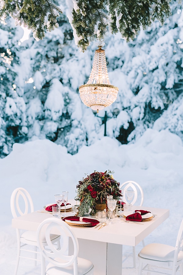 Χειμερινος στολισμος τραπεζιου