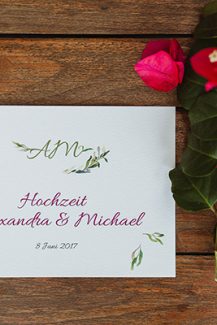 Προσκλητηριο γαμου με βουκαμβιλια