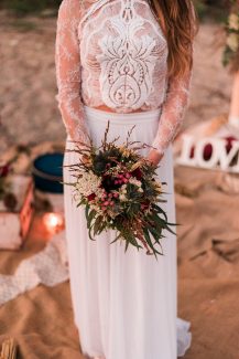 Boho νυφική ανθοδέσμη