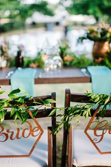 “Bride” & “Groom” πινακιδες γαμου