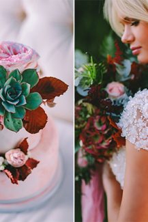 Τουρτα γαμου στολισμενη με λουλουδια