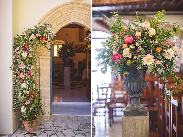 Στολισμος εκκλησιας με πλουσια μπουκετα