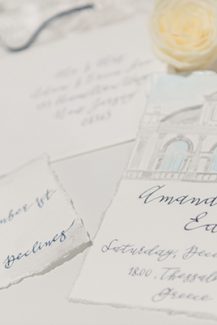 Προσκλητήρια γάμου με watercolor μοτίβο