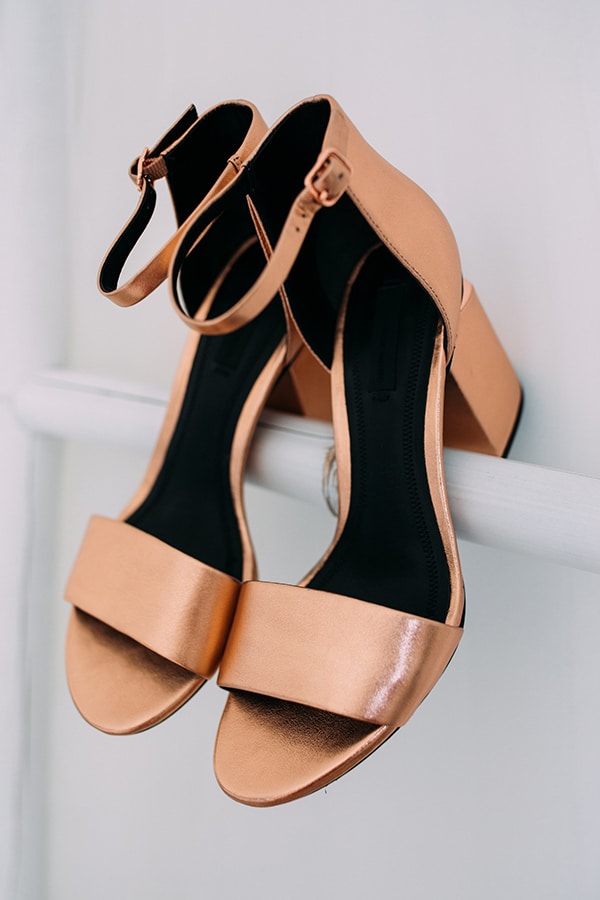 Ροζ χρυσα νυφικα παπουτσια