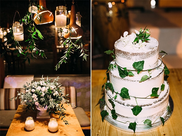 Τουρτα γαμου με φυλλα πρασιναδας Τουρτα γαμου με φυλλα πρασιναδας