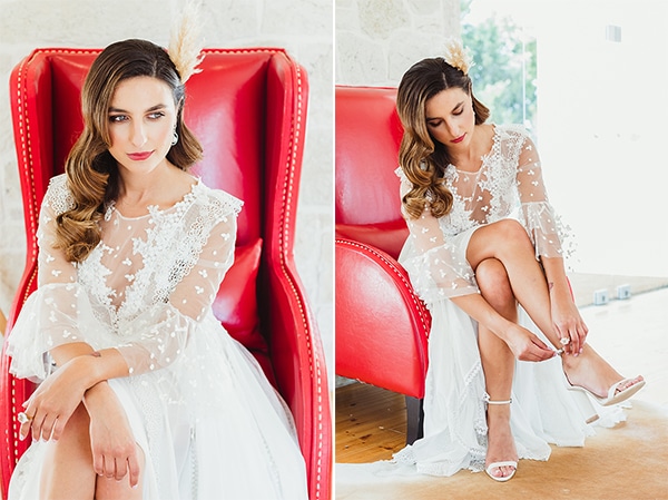 Boho chic χτένισμα νύφης