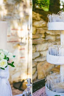 Ρομαντικος στολισμος λαμπαδας γαμου