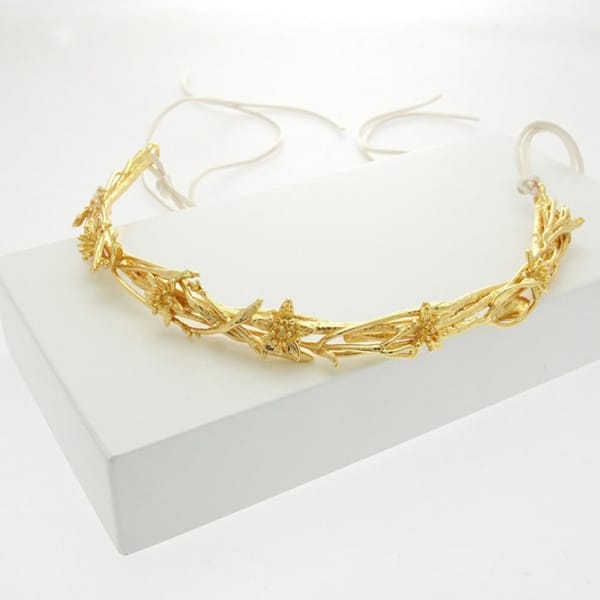 Χρυσο στεφανι για τα μαλλια νυφης