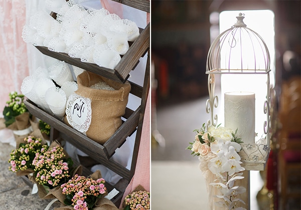 Κομψος στολισμος λαμπαδας γαμου