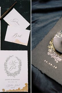 Προσκλητήριο γάμου με gold foil Προσκλητήριο γάμου με gold foil