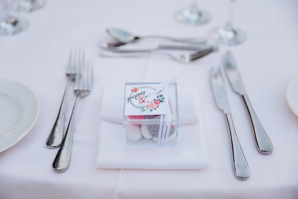 Μπομπονιέρα γάμου σε plexi glass