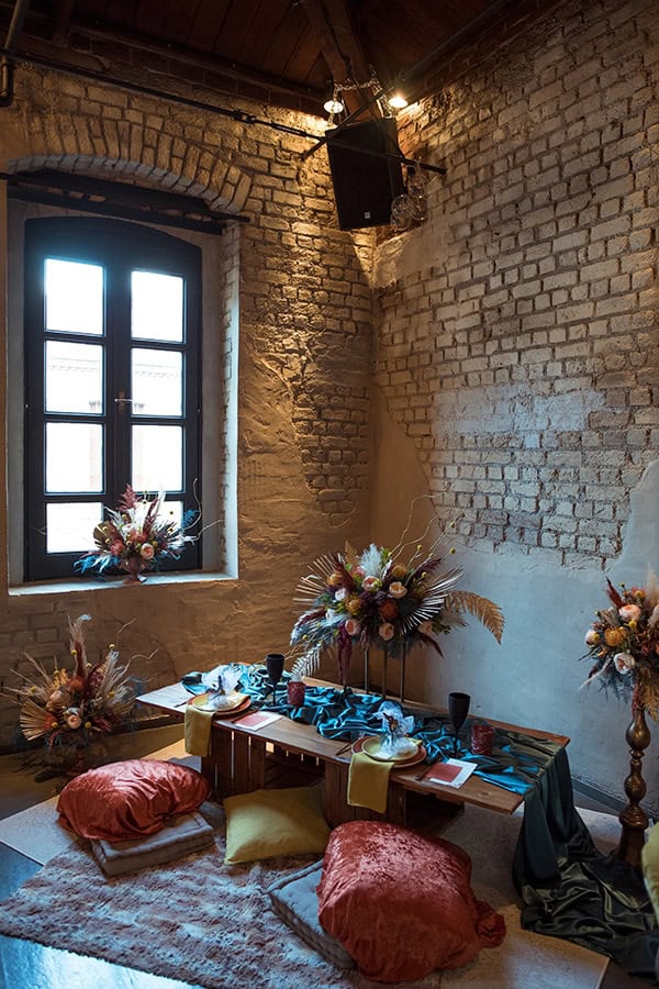 Bohemian στολισμος τραπεζιου δεξιωσης