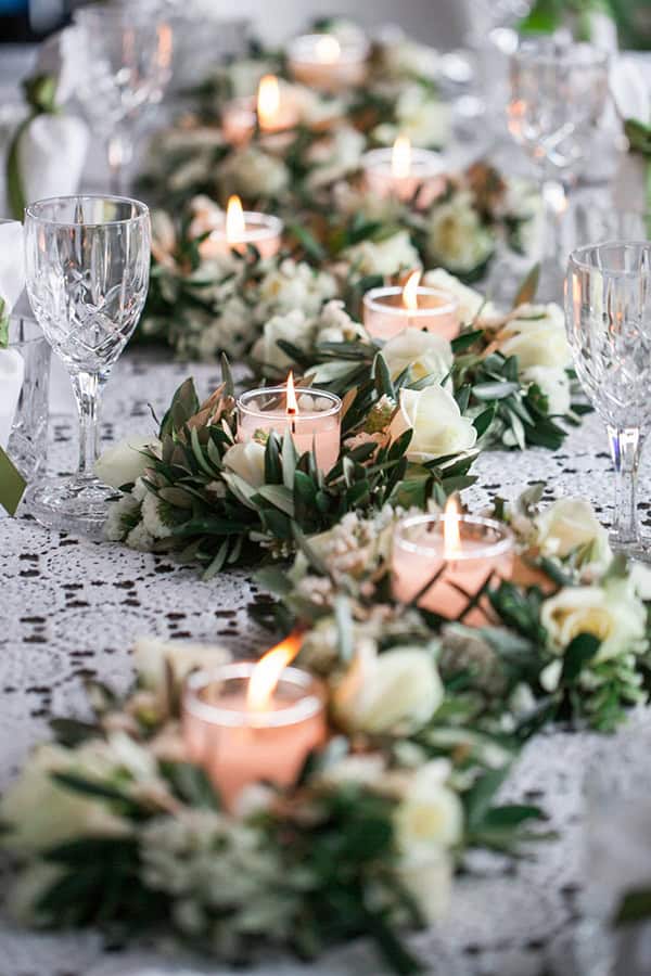 Ρουστικ στολισμος τραπεζιων δεξιωσης με ελια