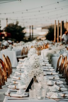 Ρομαντικός στολισμός δεξίωσης με baby breaths