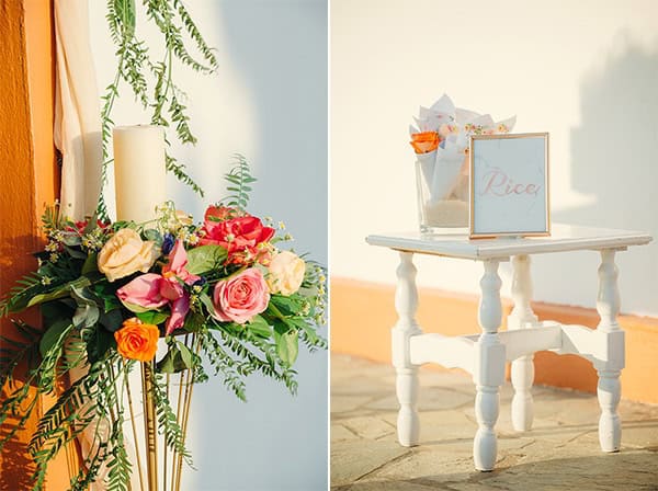 Μοντέρνος στολισμός λαμπάδας με λουλούδια σε έντονες αποχρώσεις