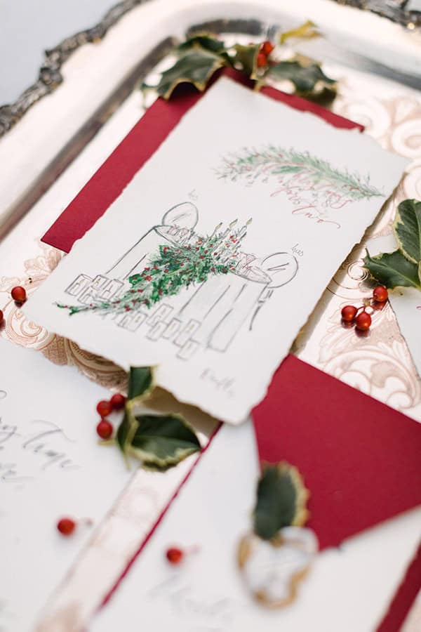 Γιορτινές προσκλήσεις με καλλιγραφία