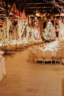 Εντυπωσιακή διακόσμηση δεξίωσης για χριστουγεννιάτικο γάμο