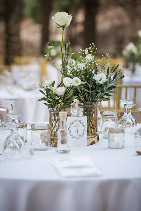 Αρίθμηση τραπεζιών δεξίωσης με χρυσές λεπτομέρειες