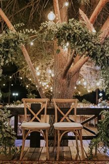 Εντυπωσιακή – όλο πρασινάδα με pampas grass κυκλική αψίδα