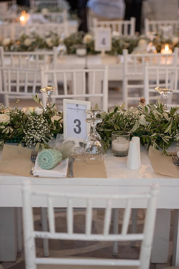 Αρίθμιση τραπεζιών σε λευκό frame