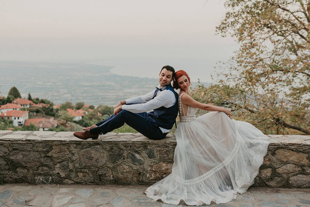 Μποέμ φθινοπωρινός γάμος στο Λιτόχωρο με λουλούδια σε παστέλ αποχρώσεις │ Κατερίνα & Χρήστος