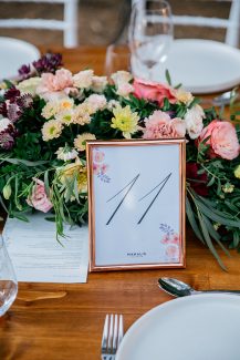 Αρίθμηση τραπεζιού σε rose gold frame