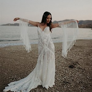 Καλοκαιρινός γάμος στην Κάρυστο σε boho style με pampas grass | Χρύσα & Βαγγέλης