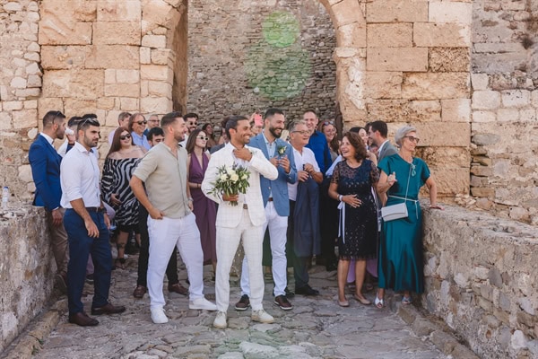 Fall Wedding Methoni Castle Ivory Roses