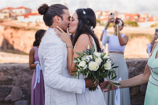 Fall Wedding Methoni Castle Ivory Roses