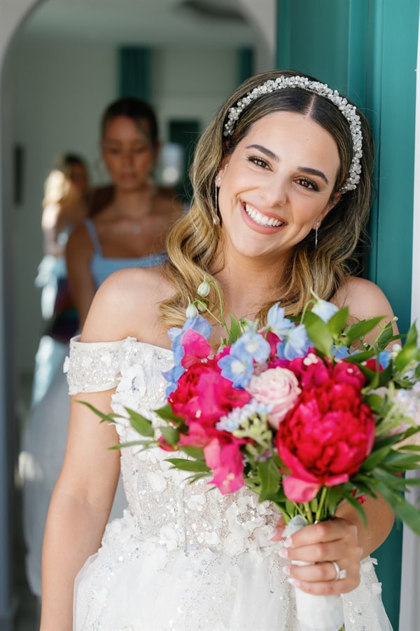 Romantic Destination Wedding Naxos Colorful Blooms